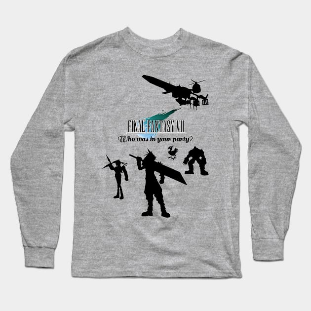 Final Fantasy VII - Who was in your party? (Barret & Yuffie V2) Long Sleeve T-Shirt by cmarabate